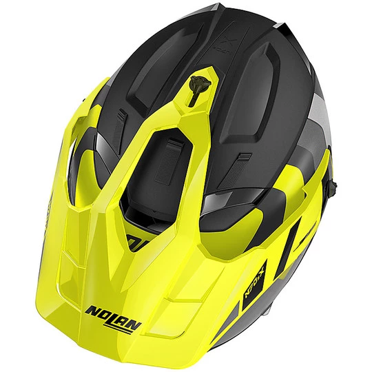 Nolan N70.2x On-Off CrossOver Casque De Moto DECURIO N-Com 030 Noir Mat Jaune – Image 4