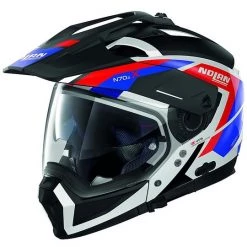 ON-OFF Nolan N70.2x Grandes Alpes N-Com 026 Crossover Casque De Moto Blanc Brillant Bleu